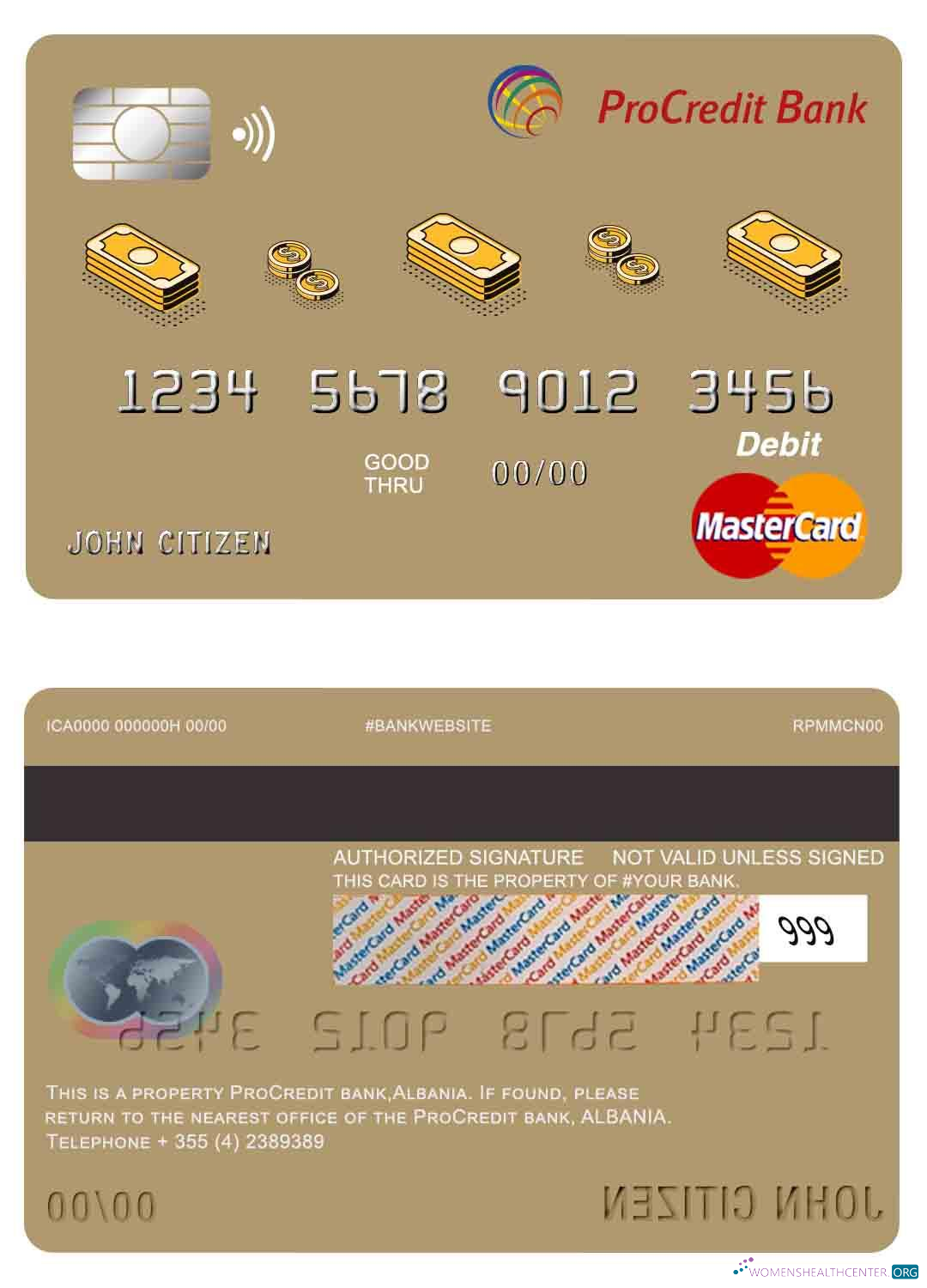 Download Albania Procredit bank master card Photoshop template